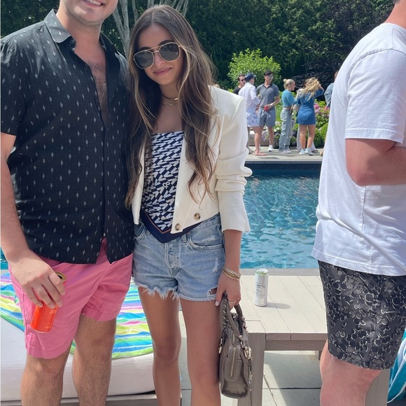 Zara Cropped Blazer - Oyster White - Picture 2 of 5